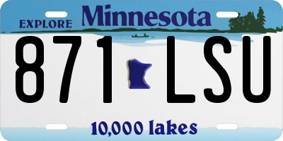 MN license plate 871LSU