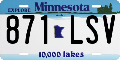 MN license plate 871LSV