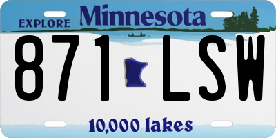 MN license plate 871LSW