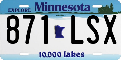 MN license plate 871LSX
