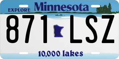 MN license plate 871LSZ