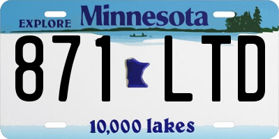 MN license plate 871LTD