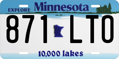 MN license plate 871LTO