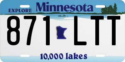 MN license plate 871LTT