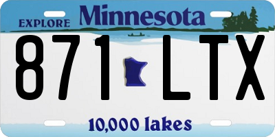 MN license plate 871LTX