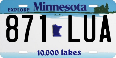 MN license plate 871LUA