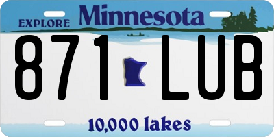 MN license plate 871LUB