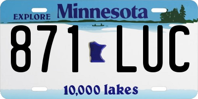 MN license plate 871LUC