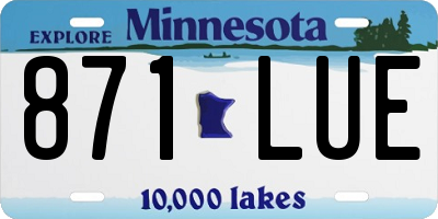 MN license plate 871LUE