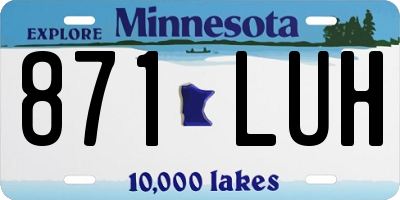 MN license plate 871LUH