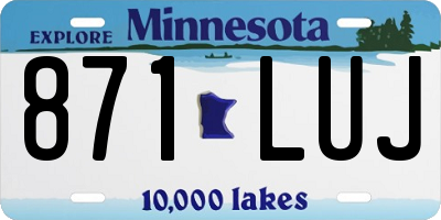 MN license plate 871LUJ
