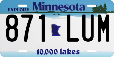 MN license plate 871LUM