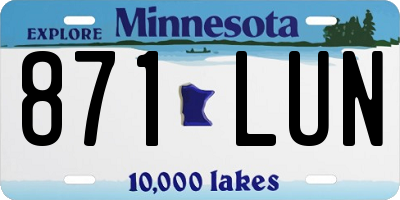MN license plate 871LUN