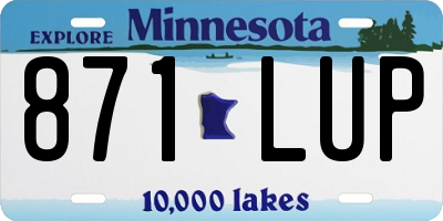 MN license plate 871LUP