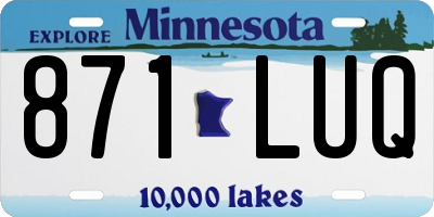 MN license plate 871LUQ