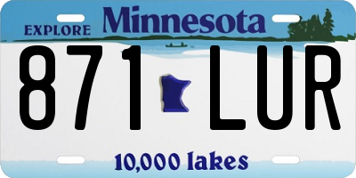 MN license plate 871LUR