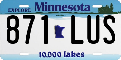 MN license plate 871LUS
