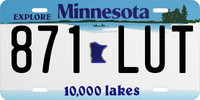 MN license plate 871LUT