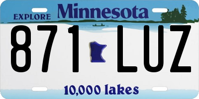 MN license plate 871LUZ
