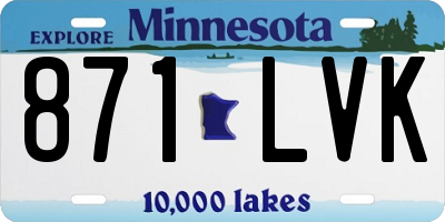 MN license plate 871LVK