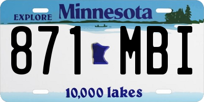 MN license plate 871MBI