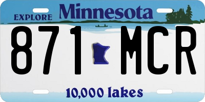 MN license plate 871MCR
