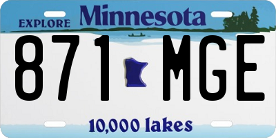 MN license plate 871MGE