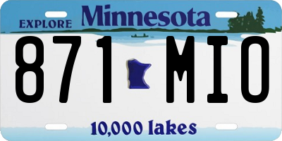 MN license plate 871MIO