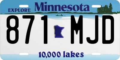 MN license plate 871MJD