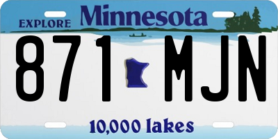 MN license plate 871MJN