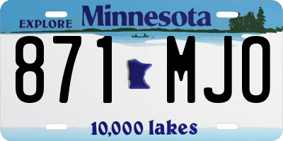MN license plate 871MJO