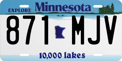MN license plate 871MJV