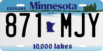 MN license plate 871MJY