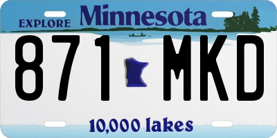 MN license plate 871MKD
