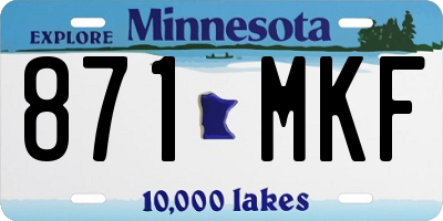 MN license plate 871MKF