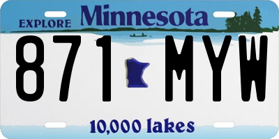 MN license plate 871MYW