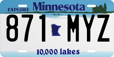 MN license plate 871MYZ