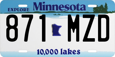 MN license plate 871MZD