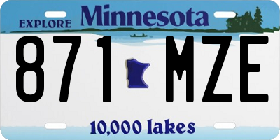MN license plate 871MZE