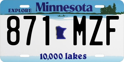 MN license plate 871MZF