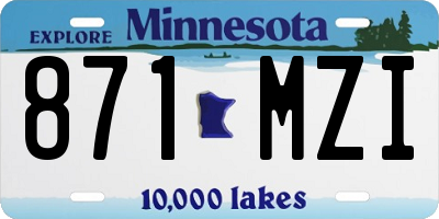 MN license plate 871MZI