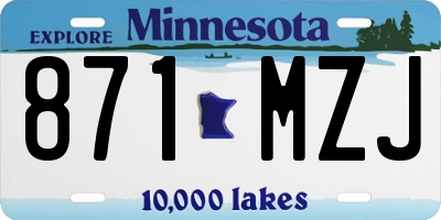 MN license plate 871MZJ