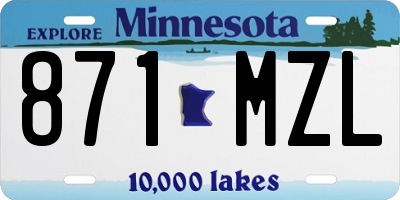 MN license plate 871MZL