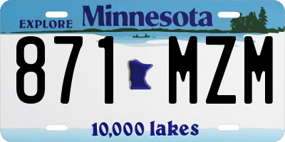 MN license plate 871MZM
