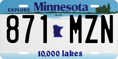 MN license plate 871MZN