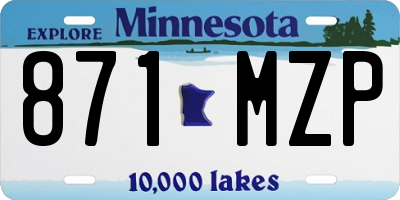 MN license plate 871MZP