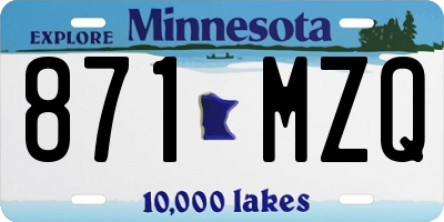MN license plate 871MZQ
