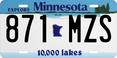 MN license plate 871MZS