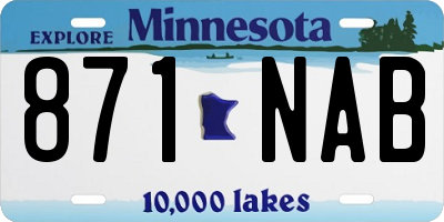 MN license plate 871NAB