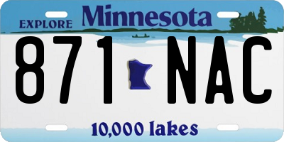 MN license plate 871NAC